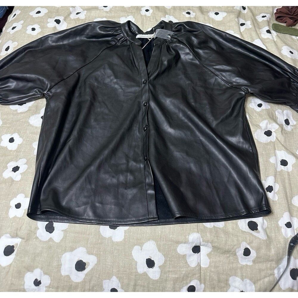 Bishop and young leather NWT top